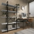 thumbnail image 4 of BELLEZE 5 Tier Modern Rustic Industrial Bookshelf - Hazel (Stone Grey), 4 of 7