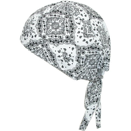 Do Wrap Stretch Cap - Size one size Men's Cotton Unlined Paisley Biker Do Rag Cap