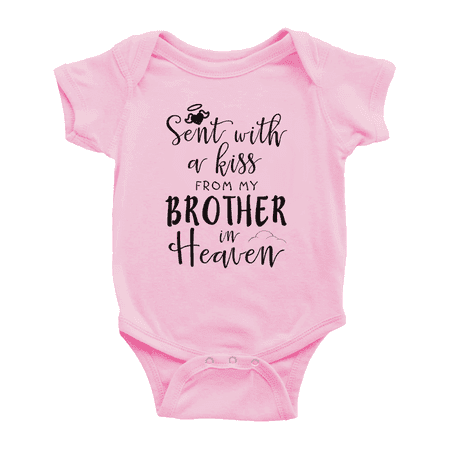 

Sent with A Kiss from My Brother in Heaven Cute Baby Boy Girl Jumpsuits Unisex