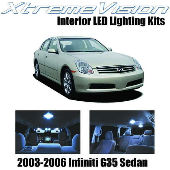 Xtremevision Interior LED for Infiniti G35 Sedan 2003-2006 7 Pieces Cool White Interior LED Kit   Installation Tool
