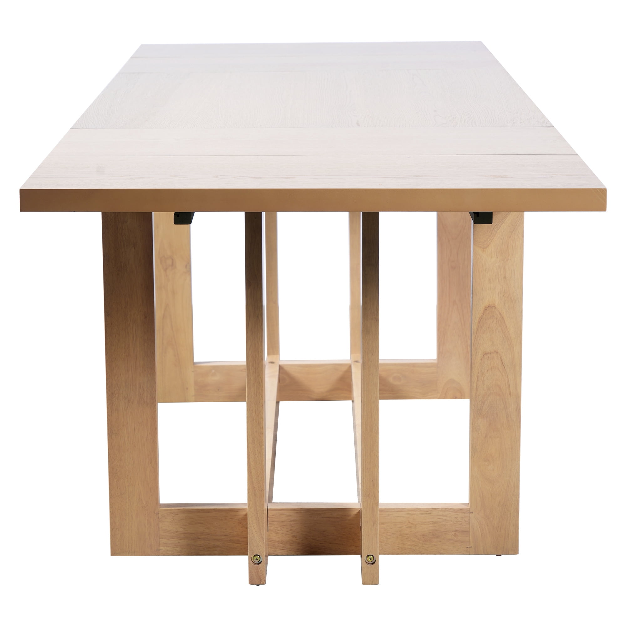 Euroco 58"-82" Extendable Dining Table for 6, Large Rectangular Kitchen Table with Removable Leaves, Solid Wood Rustic Table for Dining Room,Home Office, Living Room,Natural