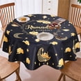 thumbnail image 4 of 150cm Polyester Round Waterproof Cover Table Decor Eid Mubarak Restaurant Decoration Tablecloth Ramadan Home Decor Islamic Art, 4 of 9