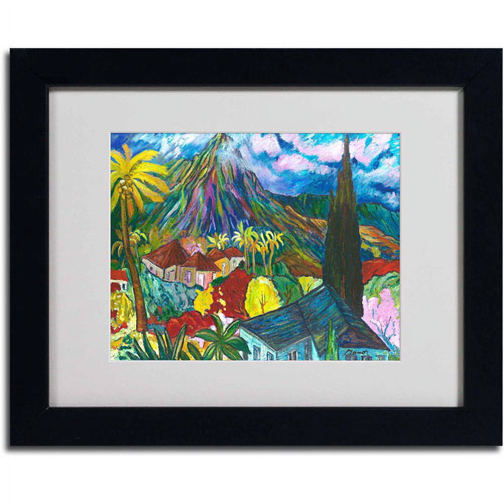 Trademark Fine Art "House by the Mountains" Canvas Art by Anonymous, Black Frame