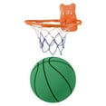 thumbnail image 1 of Baloncesto silencioso con cesta, pelota deportiva, pelota sensorial, poco ruido, ligero Verde, 1 of 8