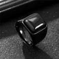 thumbnail image 2 of PAURO Gemstone Rings for Men Stainless Steel Black Simple Square Cool Colorful Personalized Statement Dainty Jewelry Black Size 7, 2 of 5