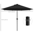 thumbnail image 2 of Parasol de Patio Rond de 9 Pi à DEL Solaires, Pare-Soleil en Polyester Noir avec 24 Lumières, Auvent Inclinable et Manivelle, Cadre en Acier Résistant à la Rouille pour Cour Arrière, Jardin, Piscine et Balcon, 2 of 7