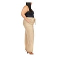 thumbnail image 3 of MICHAEL MICHAEL KORS Womens Beige Pocketed Drawstring Elastic Waist Wear To Work Straight leg Pants Plus 2X, 3 of 4
