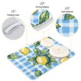 thumbnail image 3 of Yayeee Dish Drying Mat for Kitchen Counter 16"x18" Microfiber Absorbent Pad, Cartoon Plaid Lemon, 3 of 7