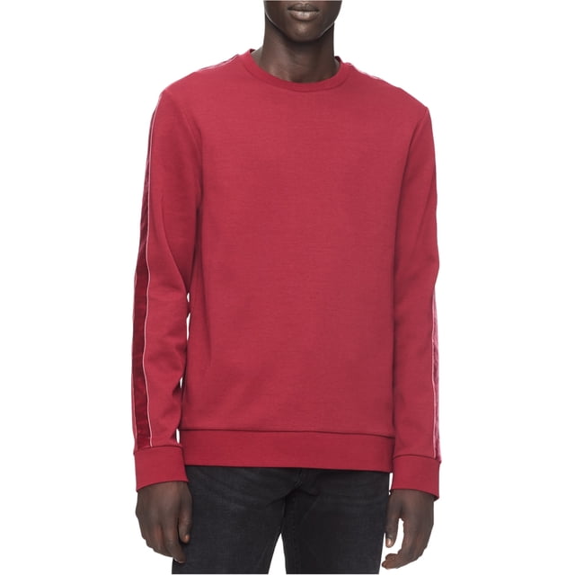 Calvin Klein chandail-Over à Manches Rayées en Velours pour Hommes, Rouge, TTG