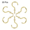 thumbnail image 2 of Uxcell 2.8" Small Screw Eye Hooks Self Tapping Screws Carbon Steel Golden 20Pcs, 2 of 4