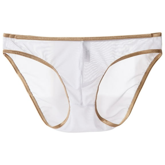 Xijirk Mens Underwear,Briefs Ultrathin Mesh Triangle Transparent Style Breathable Pouch Shorts Daily Comfort Wear,Men's Underwear,White,2XL