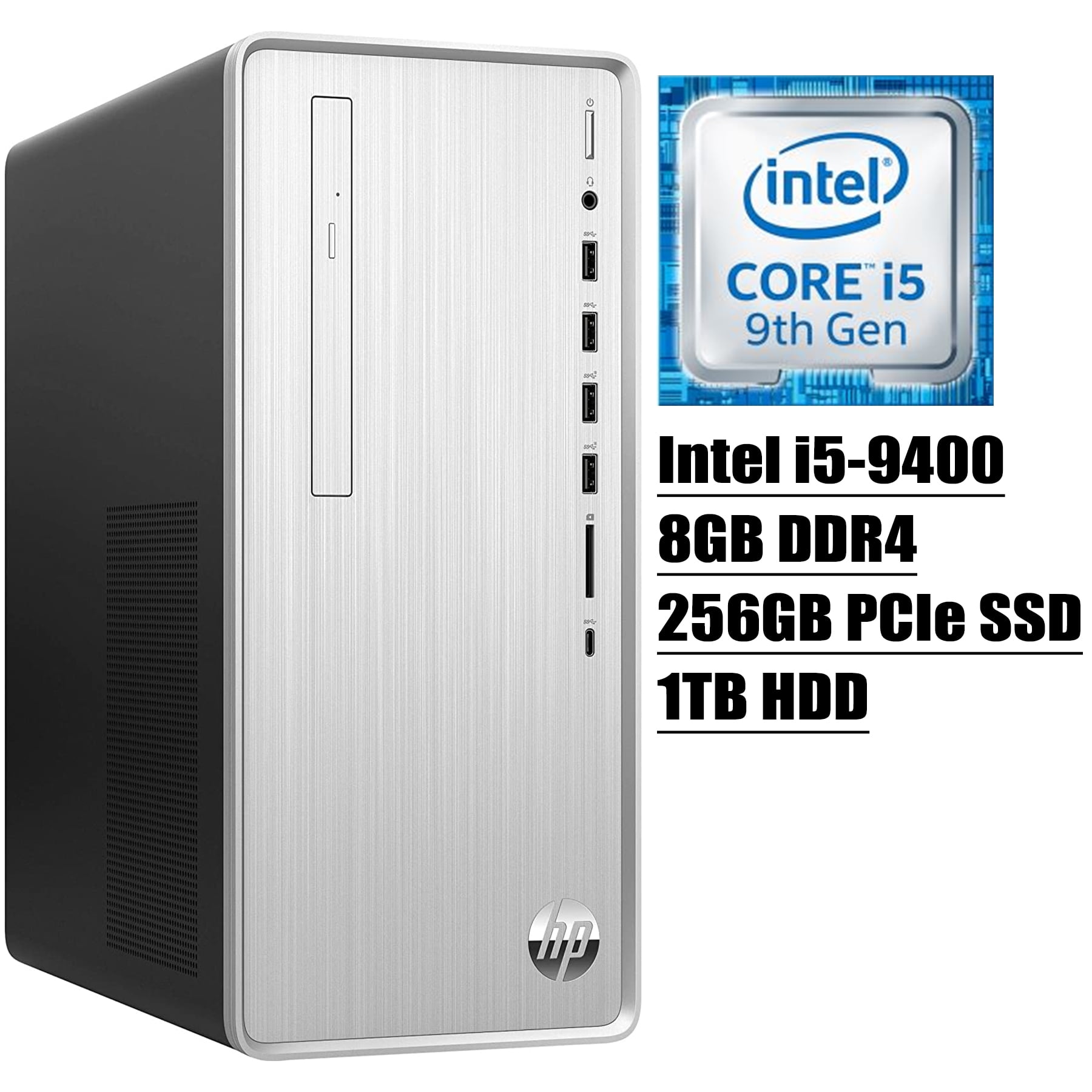 HP Pavilion 2020 Premium Gaming Desktop Computer I 9th Gen Intel Hexa-Core i5-9400 I 8GB DDR4 256GB PCIe SSD 1TB HDD I 2GB AMD Radeon RX 550 DVD WIFI
