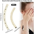 thumbnail image 5 of 40Pcs 18K Gold Plated Curved Tube Bead Fish Scale Noodle Tube Bead Long Curved Brass Tube Spacer Connector Bulk, 5 of 6