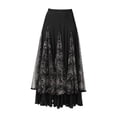 thumbnail image 1 of Falda de baile de salón para mujer, falda española, ropa, vestido de fiesta, falda de danza del vientre Talla S Negro, 1 of 8