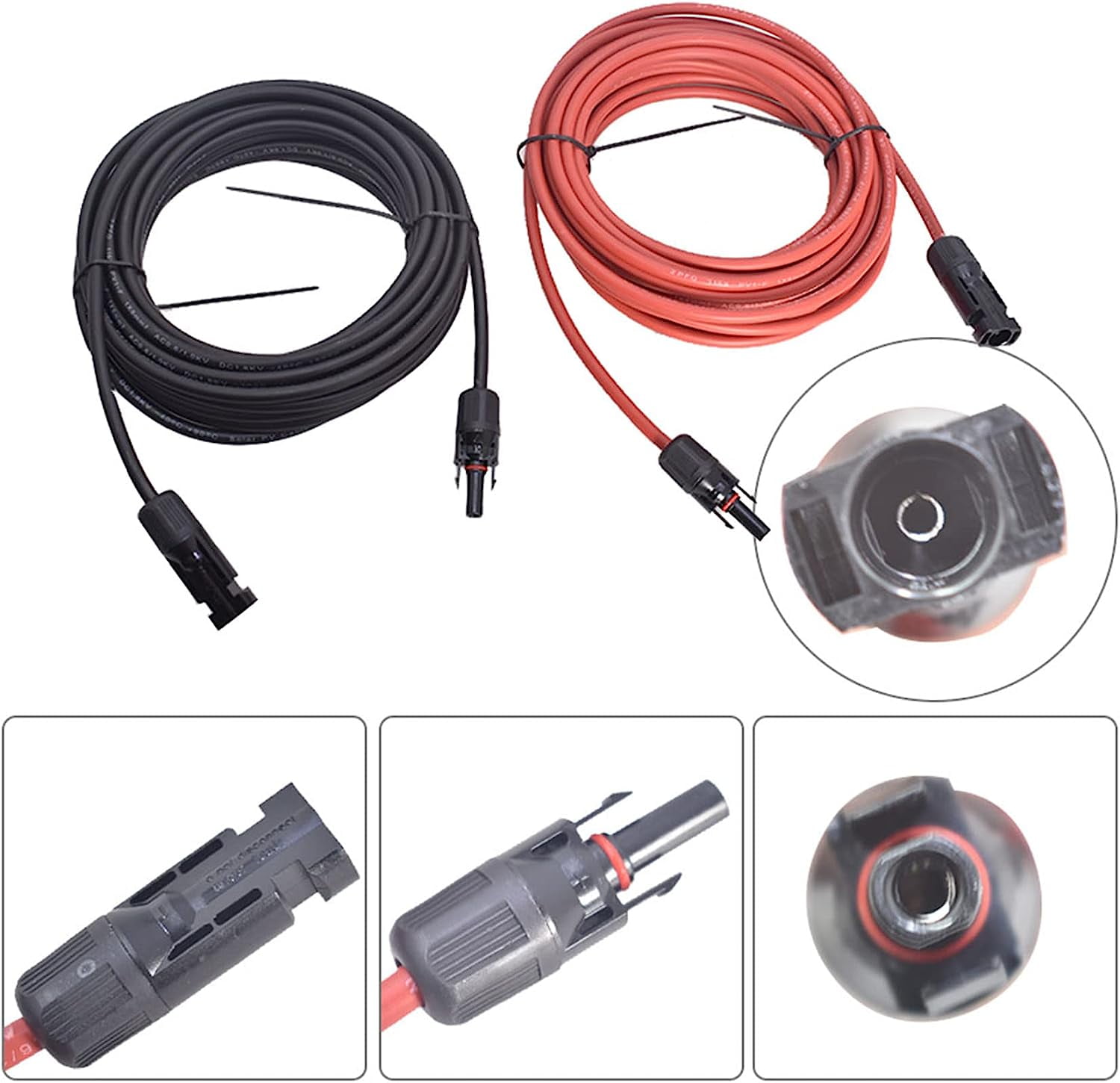 PET-U Solar Wire New Energy Extension Cord, 30FT 12AWG Solar Extension Cable Wire Solar Panel Extension Cable Wire with Male and Female Connector