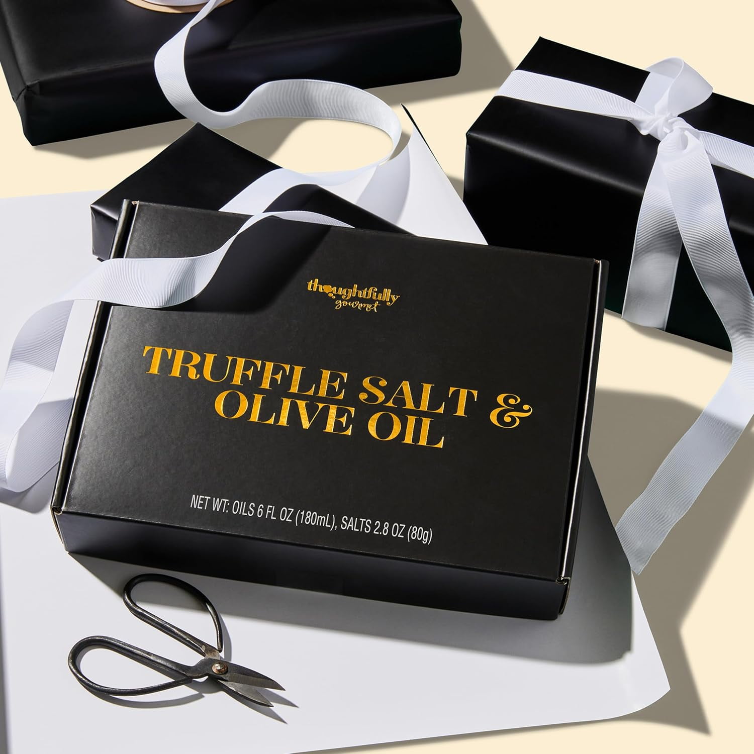 Thoughtfully Gourmet Truffle Salt and Flavored Olive Oil Gift Set, Seasoning and Oil Sampler, 6 Count