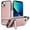 Rosegold, variant on for iPhone 14 PU Leather Back Case, Built-in Invisible Stand [Compatible with Magsafe] Protective Slim Kickstand Anti-fall Phone Cover Compatible with iPhone 14, Black