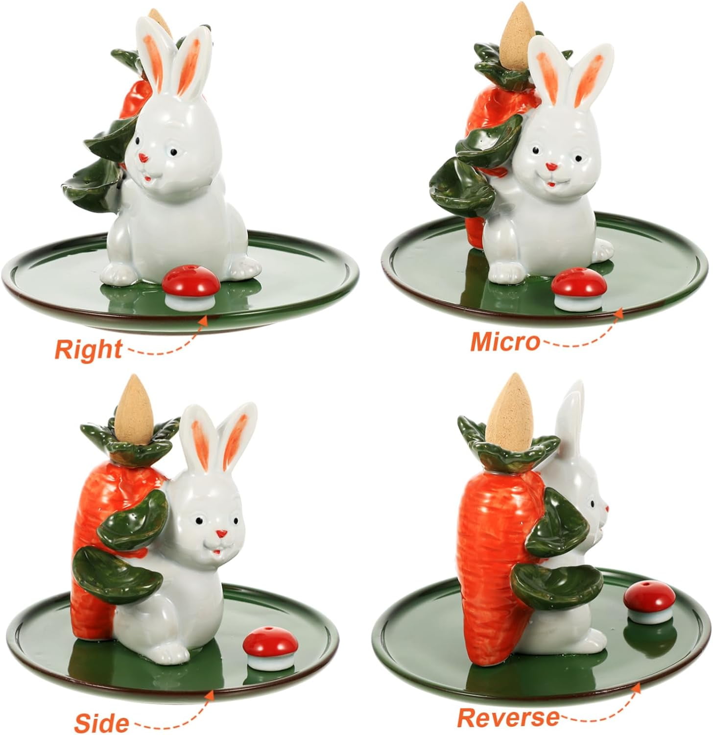 Rabbit Incense Holder, Handmade Incense Burner Holder, Ceramic Incense Holder for Incense Stick, Ash Catcher for Yoga and Home Decor