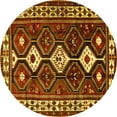 thumbnail image 1 of Ahgly Company Indoor Round Persian Yellow Traditional Area Rugs, 5' Round, 1 of 4
