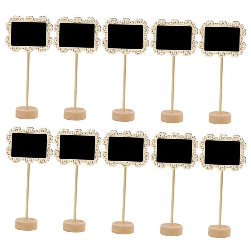 Wood Chalk Board Blackboard Message Memo Notes Sign Board Bar Shop Wedding Table Number Markers 10-set