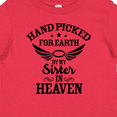 thumbnail image 4 of Inktastic Handpicked for Earth by My Sister in Heaven with Angel Wings Boys or Girls Baby T-Shirt, 4 of 5