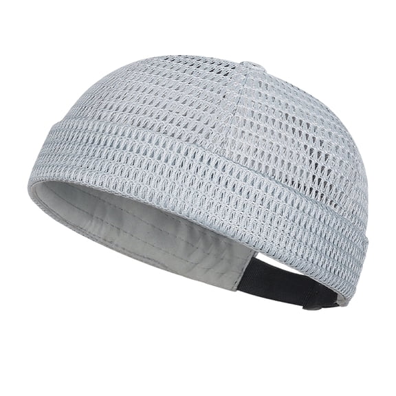 Garbnen 2 Packs Men's Breathable Brimless Hat Summer Style Mesh Tang Unisex Large-Mesh Brimless Skullcap Adjustable Cap Docker Beanie for Men Women