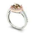 thumbnail image 2 of Clara Pucci 14K White/Rose Gold Solid Gold Champagne Solitaire with Accents Anniversary Ring for Women - 1.86 cttw Round Cut, 2 of 8