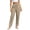 Beige, variant on Women's Straight Leg Ankle Pants Drawstring High Waist Ankle Pants with Pockets Loose Lightweight Laid-back Versatile Summer Casual Pants