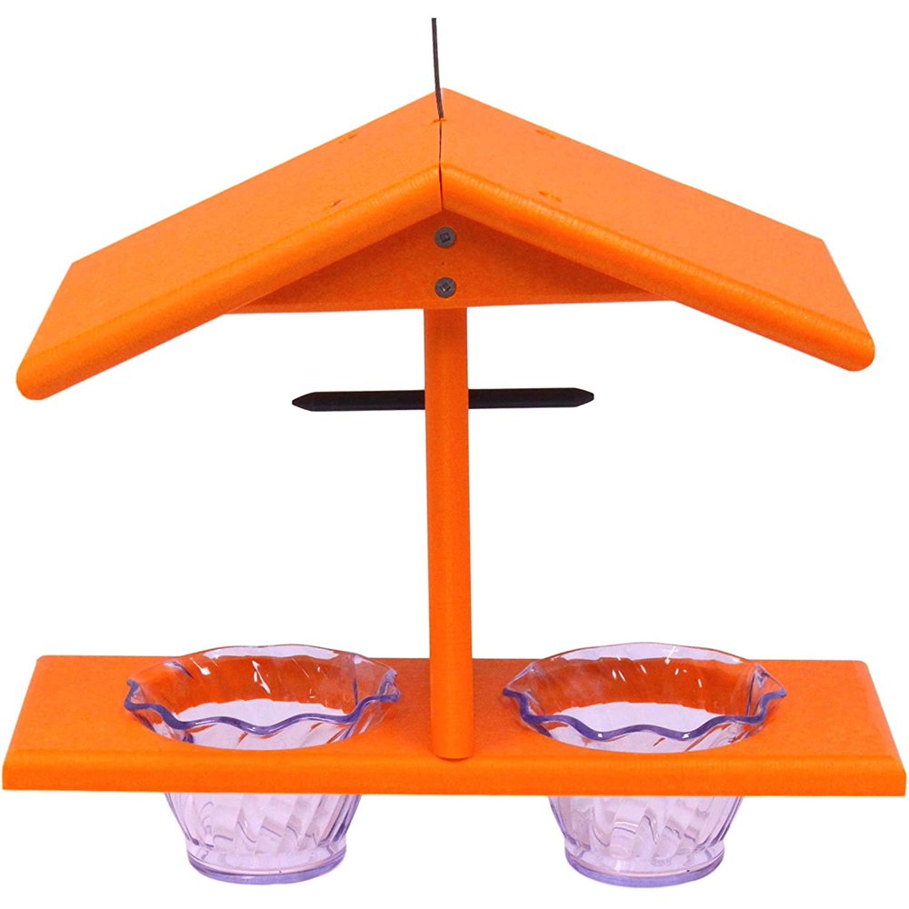 AmishMade Oriole Bird Feeder, DoubleCup Jelly Oriole Feeder with Pegs