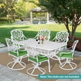 thumbnail image 7 of MEETWARM Outdoor 60" Rectangular Patio Dining Table, All Weather Cast Aluminum Large Patio Furniture Table Fits for 6-8 Person with 2" Umbrella Hole, White, 7 of 7