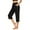 Black, variant on Women Capri Cropped Trousers Loose Stright Leg Pants Plain Gym Sport Jogger High Waisted Jogging Bottoms Classic Sports Tracksuit Pants Summer Loungewear Sweatpants Sportswear