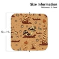 thumbnail image 2 of Rateoe Brown Mushrooms Drawing Drink Coasters Set of 4 Leather Coasters Spill Protection for Table Desk,Durable and Non Slip Leather Coaster ,4 Inches Drink Mats-Square, 2 of 6