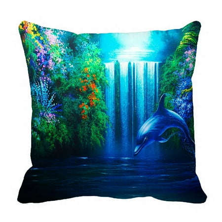 Dolphin Cover - ZKGK Dolphins Pillowcase Home Decor Pillow Cover Case Cushion Two Sides 18x18 Inches