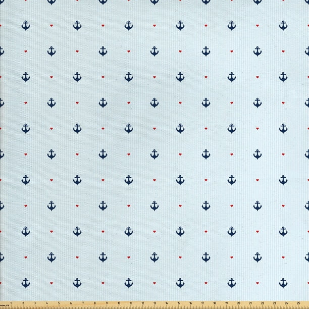 Anchor Nautical Fabric by the Yard Upholstery Decorative Fabric for DIY and Home Accents