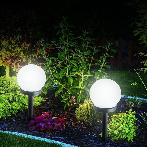 Worgeous  2 Pcs Solar Grass Lights Bulb Outdoor Garden Lanterns for The Power Outdoors White