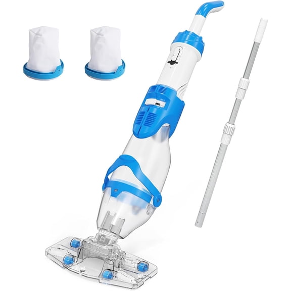 PEXMOR Pool Vacuum for Above Ground Pools, 18.5GPM Suction, 60 Mins Runtime, Telescopic Pole for Leaf Debris Cleaning