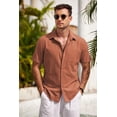 thumbnail image 6 of COOFANDY Mens Short Sleeve Button Down Shirts Casual Cotton Beach Summer Linen Textured Shirts?, 6 of 6