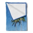 thumbnail image 2 of Hawaiian Soft Flannel Fleece Blanket, Coconut Palm Trees and Lawn on the Sandy Poipu Beach in Hawaii Kauai Picture Print, Cozy Plush for Indoor and Outdoor Use, 50" x 60", Blue Green, by Ambesonne, 2 of 5