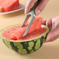 thumbnail image 4 of Tenedor cortador de sandía, cortador de paletas de sandía de acero inoxidable, cortador de sandía, cortador de melón, blanco cremoso, 4 of 6