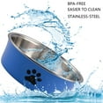 thumbnail image 5 of BLRTUN Blue 2-Pack Stainless Steel Dog Bowls with Non-Slip Base,3.5 Cup Heavy Duty Pet Food & Water Dishes for Dogs Cats - Dishwasher Safe,Rust Proof Metal Bowls BPA Free, 5 of 8