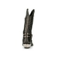 thumbnail image 6 of NEW ROCK M-7928-S1 WESTERN COWBOY BOOTS Black Leather Heavy Biker SILVER STUDS 40, 6 of 6