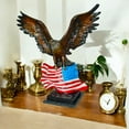thumbnail image 3 of Eagle with American Flag Bronze Statue -  Size: 32"L x 14"W x 35"H., 3 of 14
