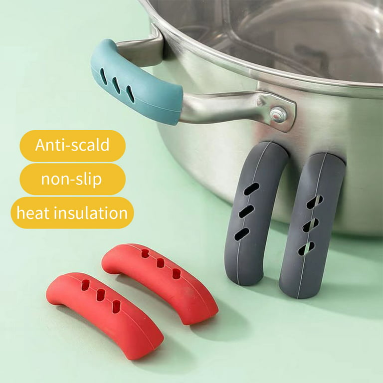 2PCS Easy Grip Silicone Handles for Pans, Non-Slip Silicone Handle