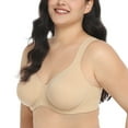 thumbnail image 2 of HSIA Smooth Full Figure Minimizer Bras T-shirt Bra with Unlined Non Padded Bra for Heavy Breast,Plus Size Beige,44D, 2 of 9