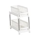 thumbnail image 2 of Organizador de armario extraíble para debajo del fregadero, práctico organizador de 2 niveles para baño, despensa, armario deslizable, contenedor de almacenamiento, cajón deslizante Blanco, 2 of 9
