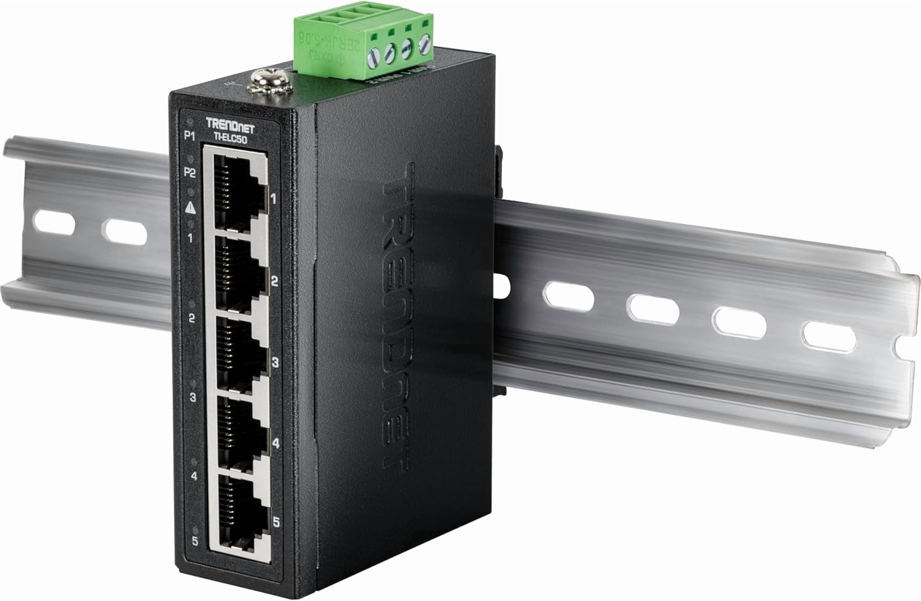 TRENDnet TI-ELC50,5-Port Industrial Fast Ethernet DIN-Rail Mini Switch