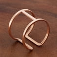 thumbnail image 2 of ELYA Jewelry Women's Polished Geometric Rose Gold Open Cuff Ring, 2 of 4