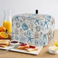 thumbnail image 2 of Toaster Cover 2 Slice, Blue Beige Coastal Dustproof Bakeware Oven Protector with Top Hook, Summer Beach Starfish Shell Nautical Waterproof Small Kitchen Appliance Toasters Dust Cover, 11"x6"x8", 2 of 9
