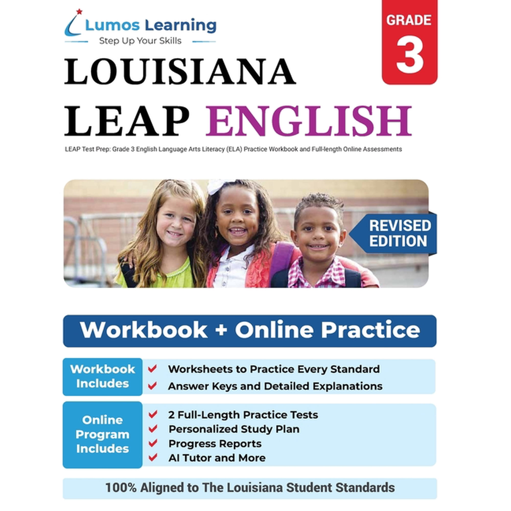 Leap by Lumos Learning LEAP Test Prep: Grade 3 English Language Arts Literacy (ELA) Practice Workbook and Full-length Online Assessments: LEAP , Book 1, (Paperback)
