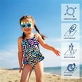 thumbnail image 2 of Girls Swimsuits Toddler One Piece Leopard Swimwear Off Shoulder Beach Bathing Suit for Kids 2-10 Years, 2 of 7